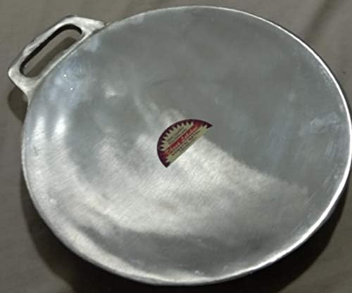 Indolium Dosa Kallu, Indolium Polished Dosa Tawa Making Best Dosai, Single Handle, Dishwasher Safe, Concave Base for Stove Top, Low Oil Usage, (Shiny Silver, Aluminium)