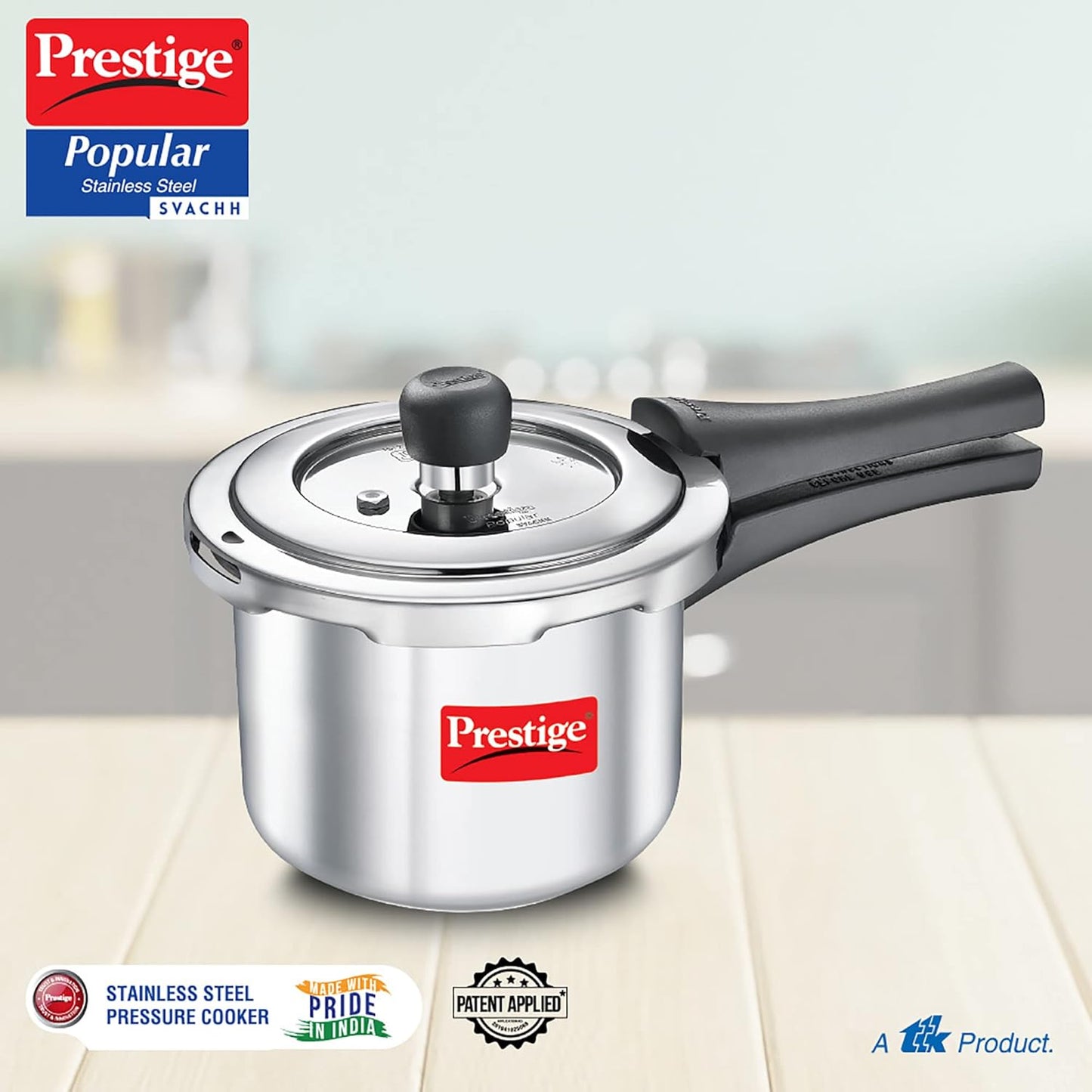 Prestige 2L Popular Svachh Aluminium Outer Lid Pressure Cooker|Ideal for 2-3 Persons|Deep lid for Spillage Control|5 Years Warranty