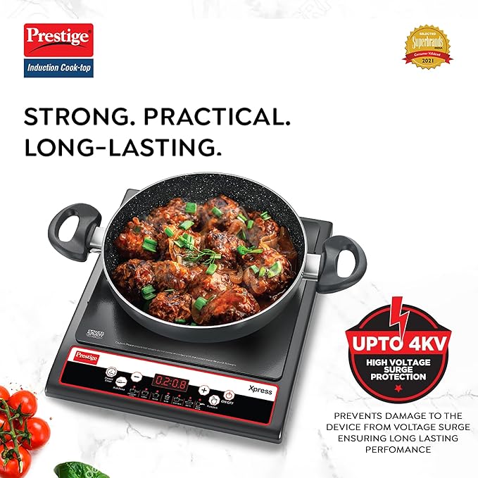 Prestige Xpress 1200W Induction Cooktop with Ceramic Plates, Black