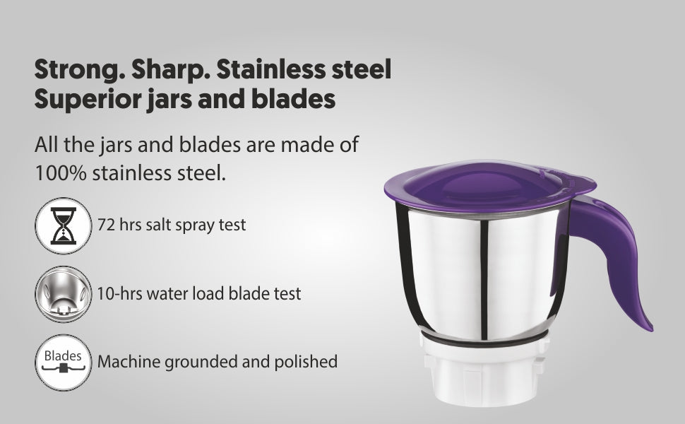 Preethi Crown MG-205 500-Watt Mixer Grinder (White/Purple)
