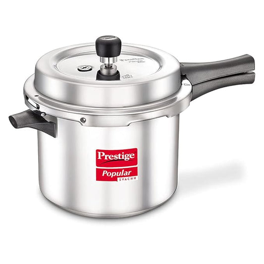 Prestige Popular Svachh 5.0 Litre Aluminium Outer Lid Pressure Cooker, Silver, Medium