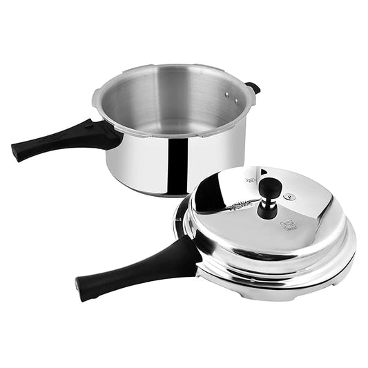 Prestige 7.5 Litres Popular Outer Lid Aluminium Pressure Cooker |Metallic Safety Plug | Gasket Release System | Silver |5 years warranty