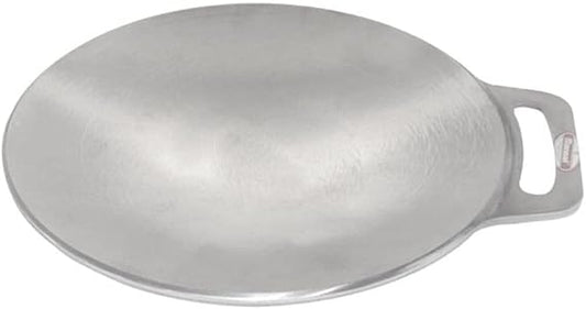 Indolium Dosa Kallu, Indolium Polished Dosa Tawa Making Best Dosai, Single Handle, Dishwasher Safe, Concave Base for Stove Top, Low Oil Usage, (Shiny Silver, Aluminium)