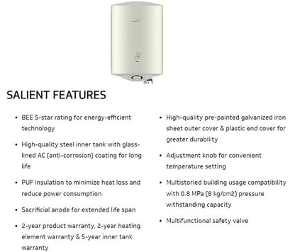 V-Guard SIETA 6L WHITE 6 L Storage Water Geyser  (White)